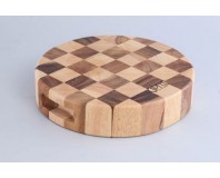 Gipfel Доска разделочная круглая "шахматка" 23x5 см