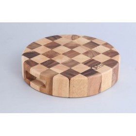 Gipfel Доска разделочная круглая "шахматка" 23x5 см