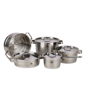 Stahlberg Набор посуды: 3 кастрюли, 1 ковш, 1 вставка для приготовления на пару, 4 крышки